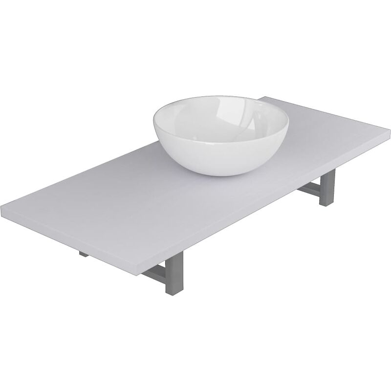 

Conjunto de muebles de baño 2 piezas cerámica blanco - Blanco - Vidaxl