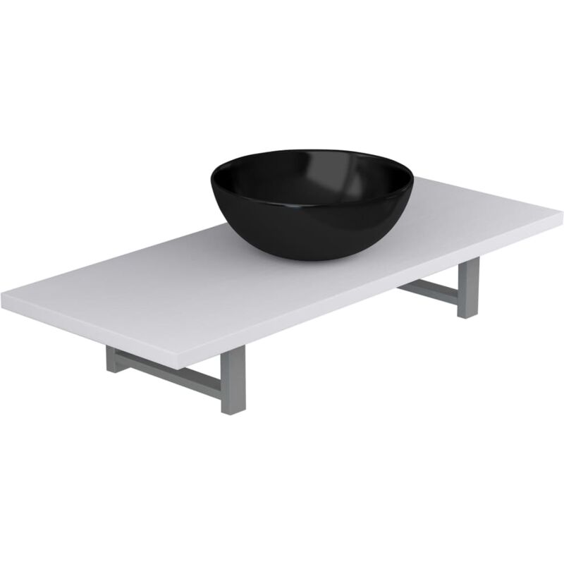 

Conjunto de muebles de baño 2 piezas cerámica blanco - Blanco - Vidaxl