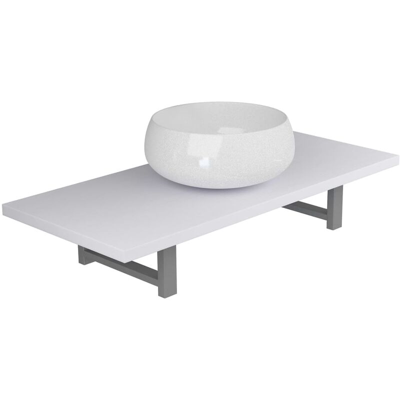 

Conjunto de muebles de baño 2 piezas cerámica blanco - Blanco - Vidaxl