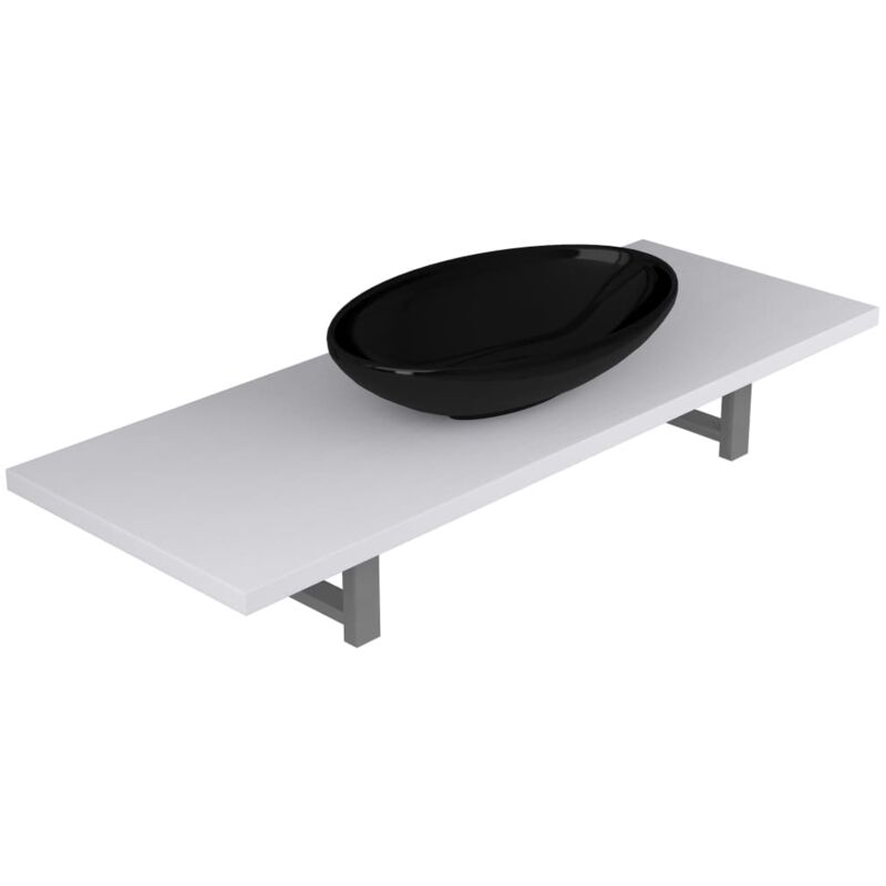 

Conjunto de muebles de baño 2 piezas cerámica blanco - Blanco - Vidaxl