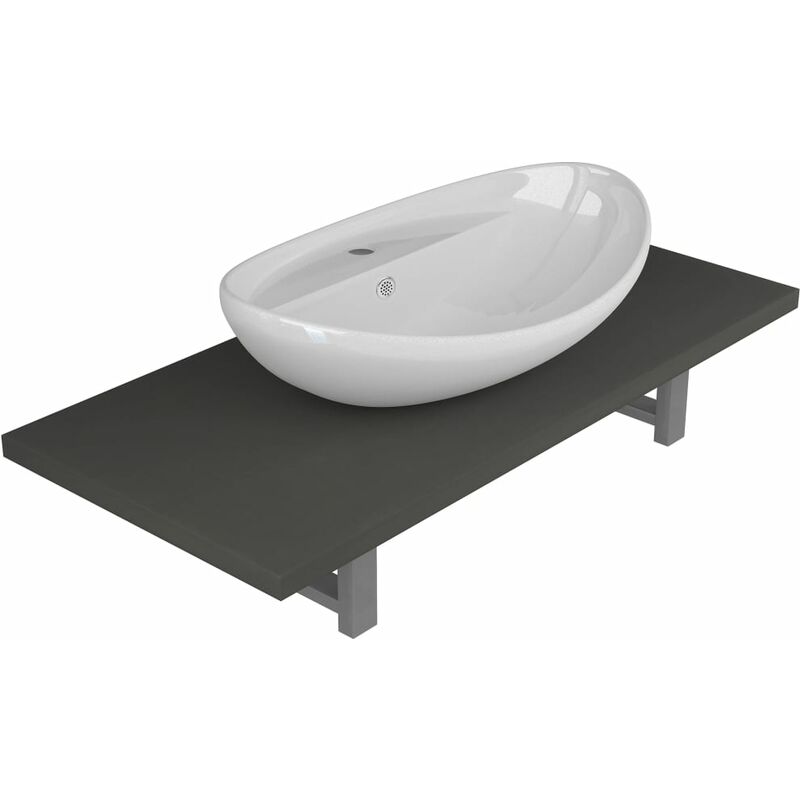 

Happyshopping - Conjunto de muebles de bano 2 piezas ceramica gris