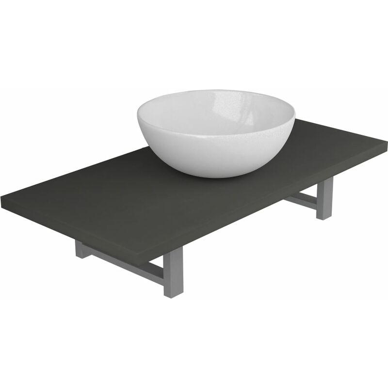 

Conjunto de muebles de bano 2 piezas ceramica gris