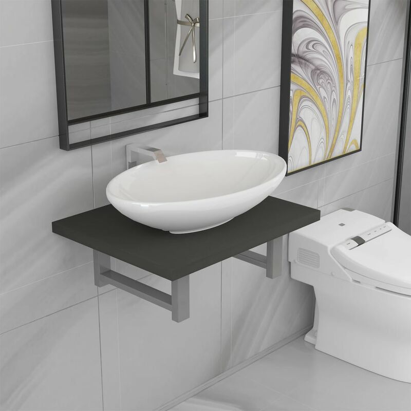 

Conjunto de muebles de baño 2 piezas cerámica gris