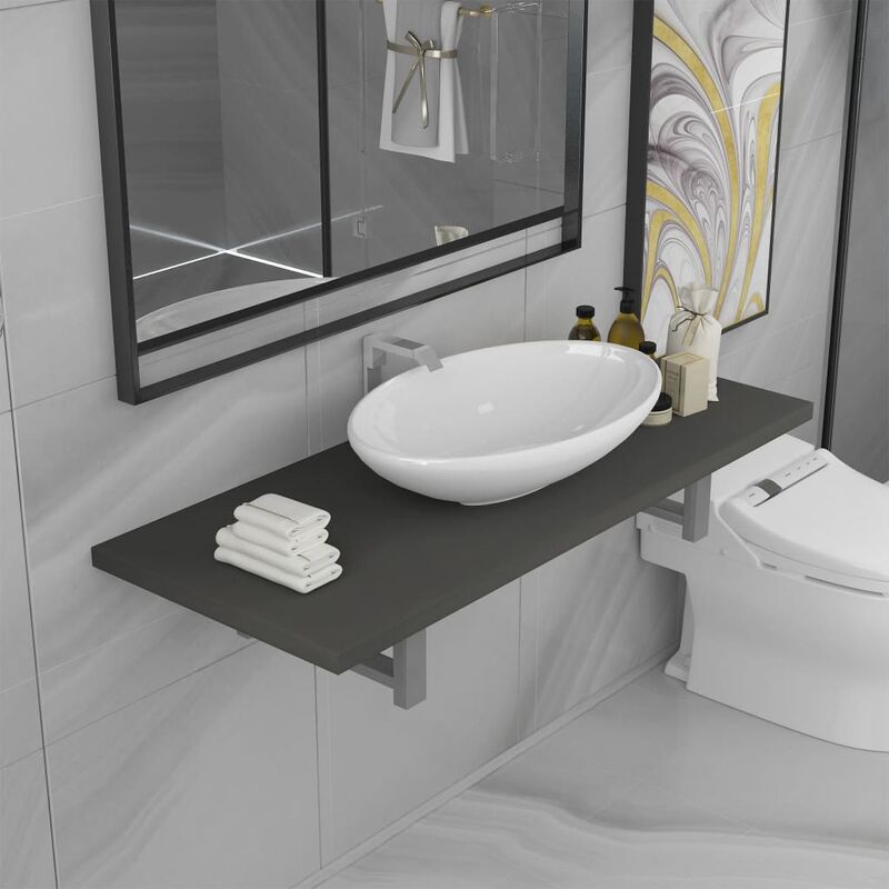 

Conjunto de muebles de baño 2 piezas cerámica gris