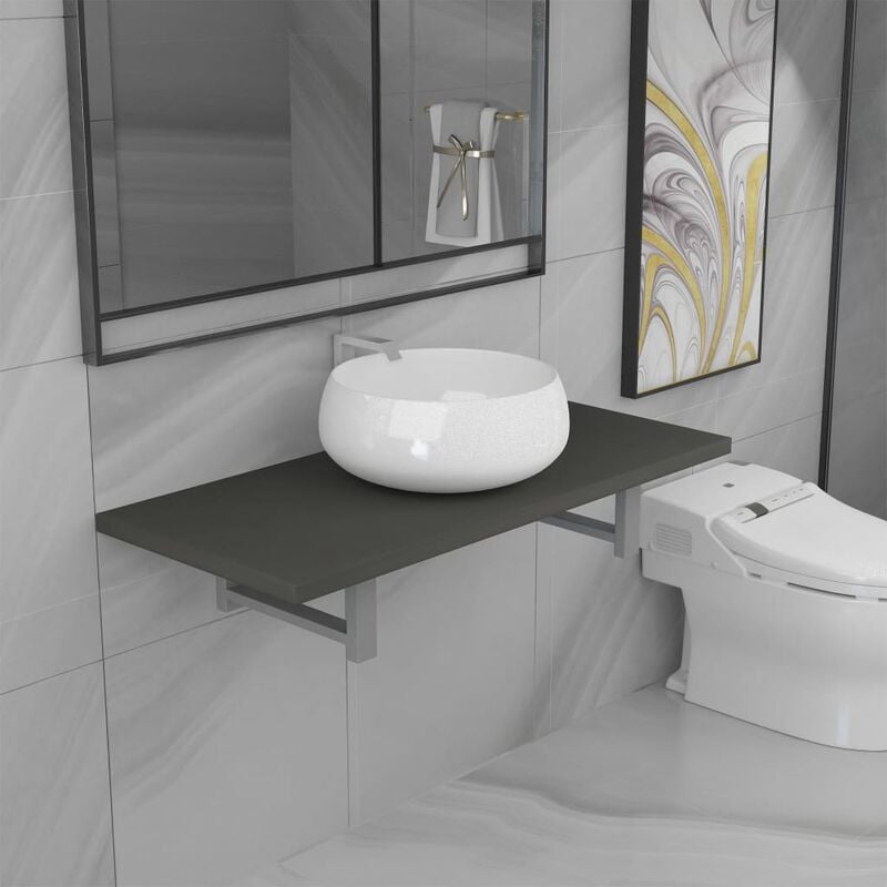 

Conjunto de muebles de baño 2 piezas cerámica gris