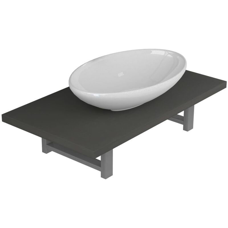 

Conjunto de muebles de baño 2 piezas cerámica gris - Gris - Vidaxl