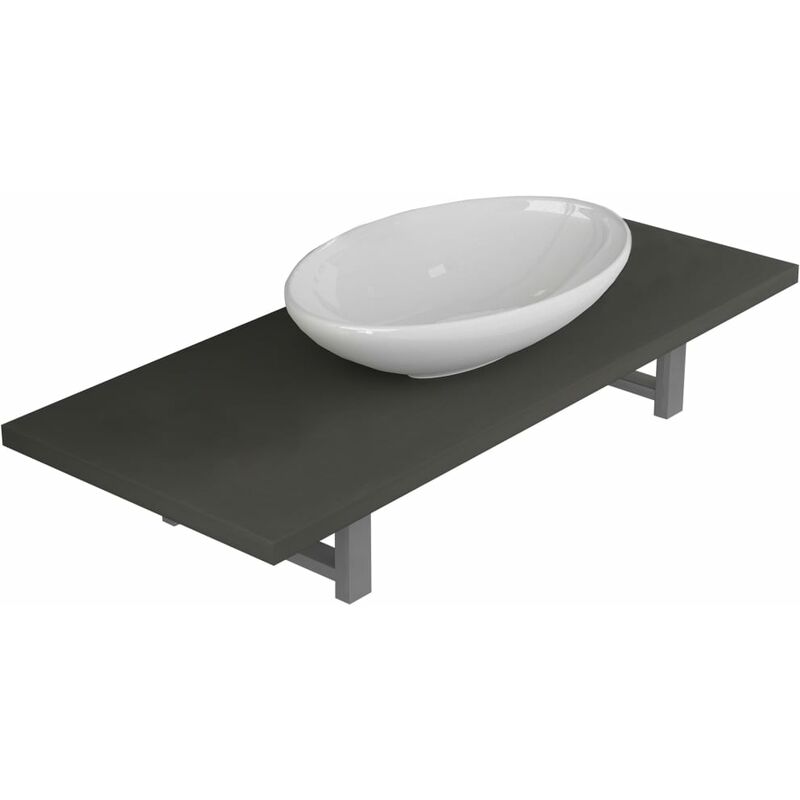 

Conjunto de muebles de baño 2 piezas cerámica gris - Gris - Vidaxl