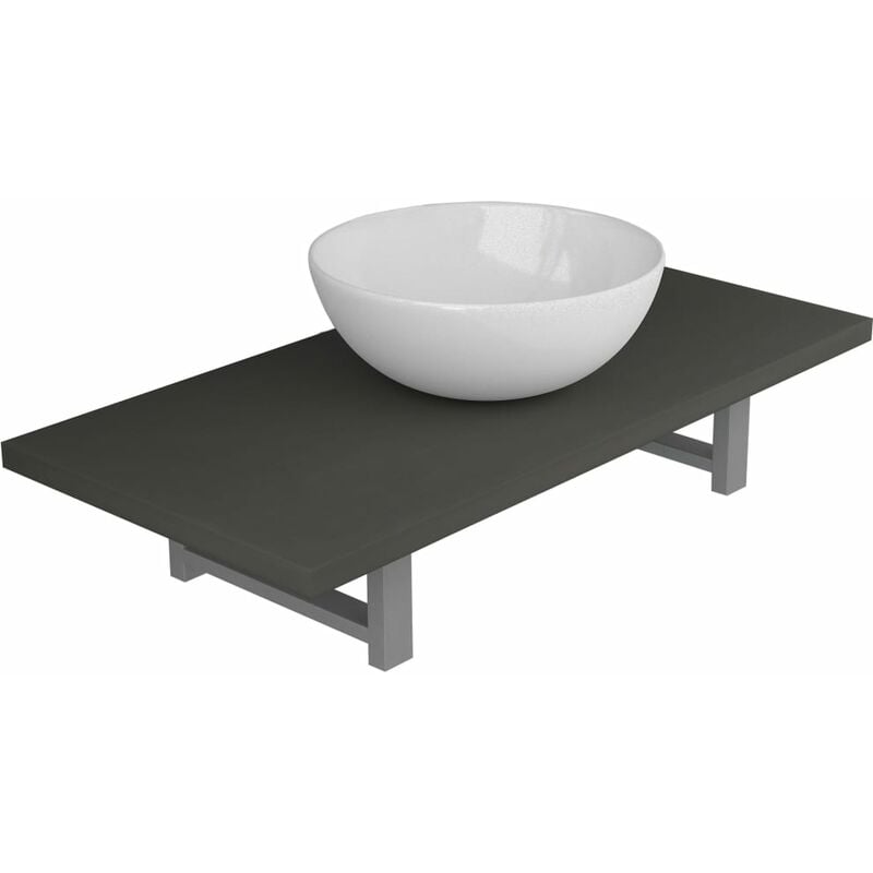 

Conjunto de muebles de baño 2 piezas cerámica gris - Gris - Vidaxl