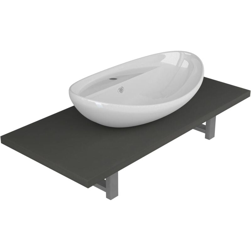 

vidaXL Conjunto de muebles de baño 2 piezas cerámica gris - Gris