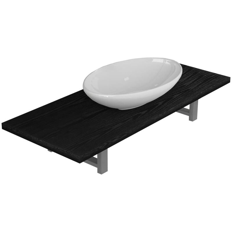 

Vidaxl - Conjunto de muebles de baño 2 piezas cerámica negro - Negro