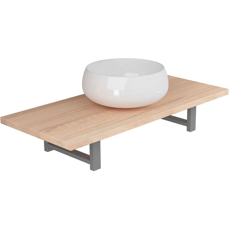 

Conjunto de muebles de baño 2 piezas cerámica roble - Marrón - Vidaxl