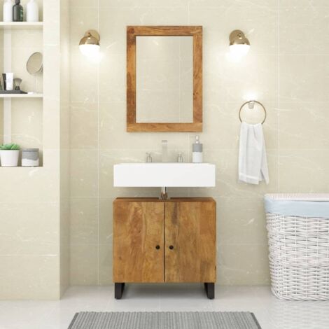 Conjunto de muebles de baño 2 piezas madera maciza de mango vidaXL