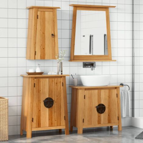 Conjunto de muebles de baño 3 piezas madera maciza de pino vidaXL