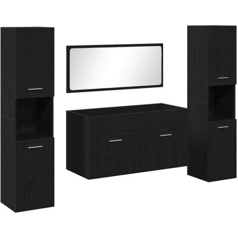 Conjunto de Muebles de Baño 4 pcs Roble Negro 41 x 38.5 x 46 cm vidaXL