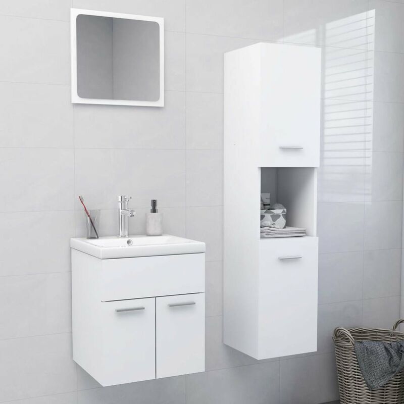 

Conjunto de muebles de bano aglomerado blanco