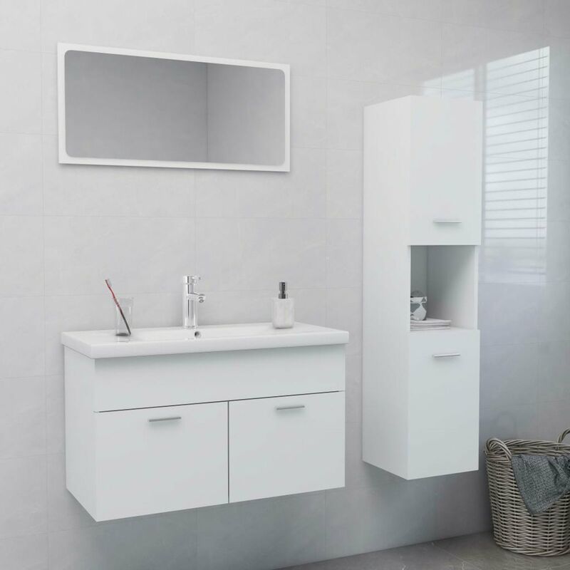 

Conjunto de muebles de bano aglomerado blanco