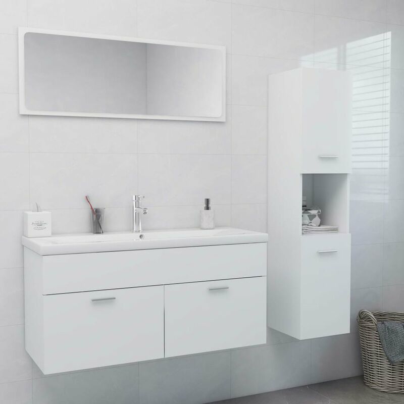 

Conjunto de muebles de bano aglomerado blanco