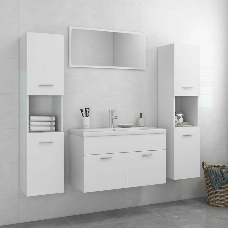 

Conjunto de muebles de bano aglomerado blanco