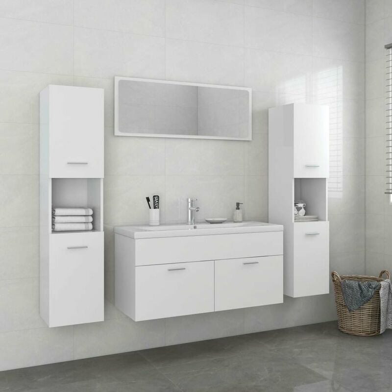 

Conjunto de muebles de bano aglomerado blanco