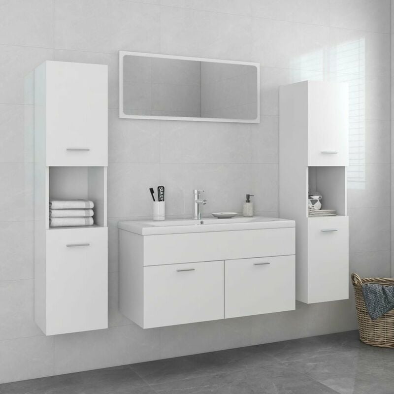 

Conjunto de muebles de bano aglomerado blanco