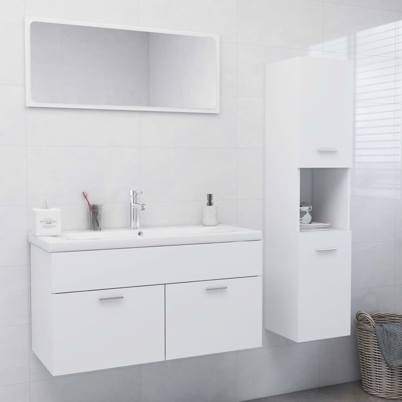 

Conjunto de muebles de baño aglomerado blanco