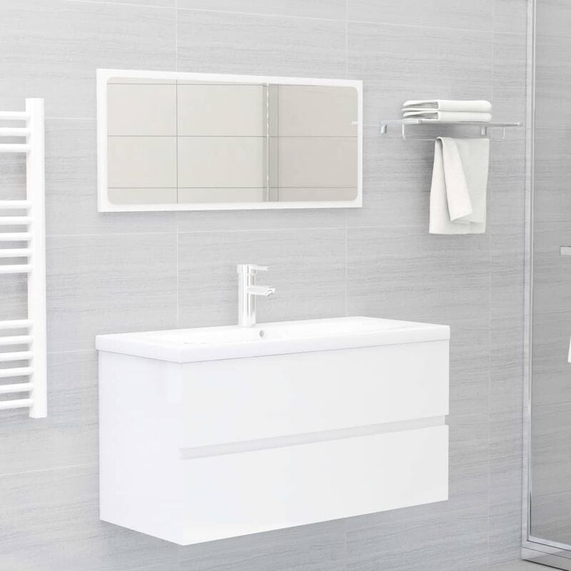 

Conjunto de muebles de baño aglomerado blanco brillante