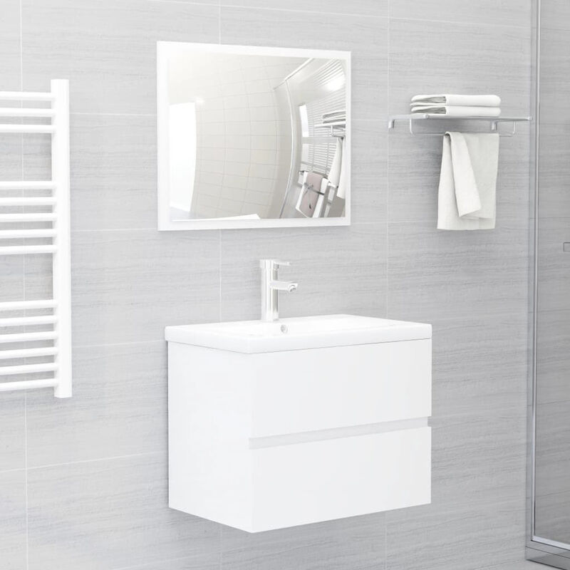 

Conjunto de muebles de bano aglomerado blanco brillante