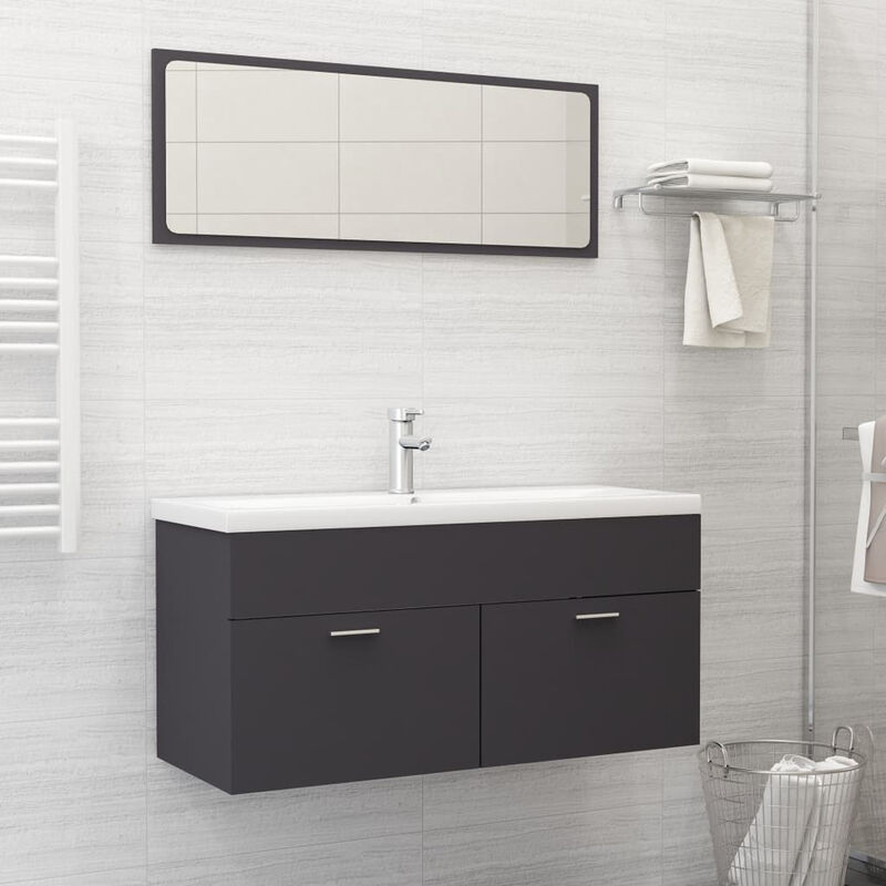 

Conjunto de muebles de bano aglomerado gris