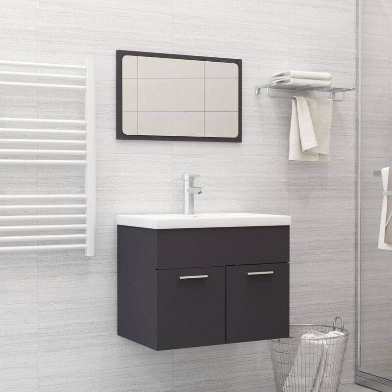 

Conjunto de muebles de bano aglomerado gris