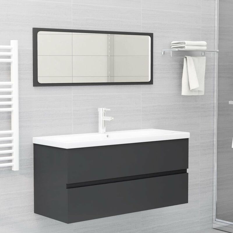 

Conjunto de muebles de bano aglomerado gris