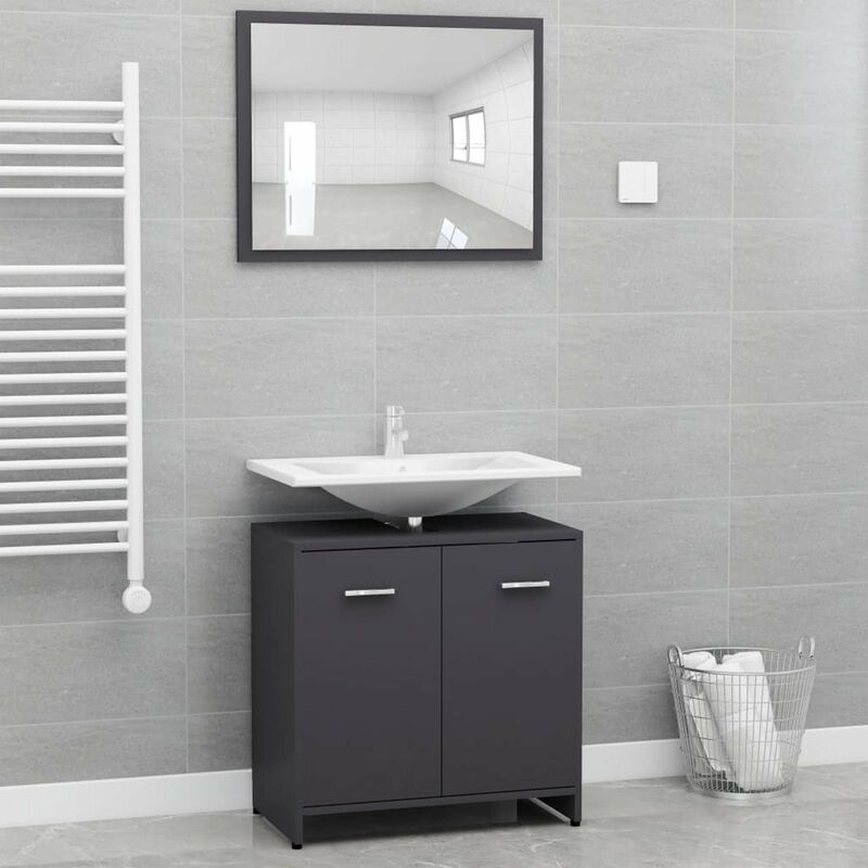 

Conjunto de muebles de bano aglomerado gris