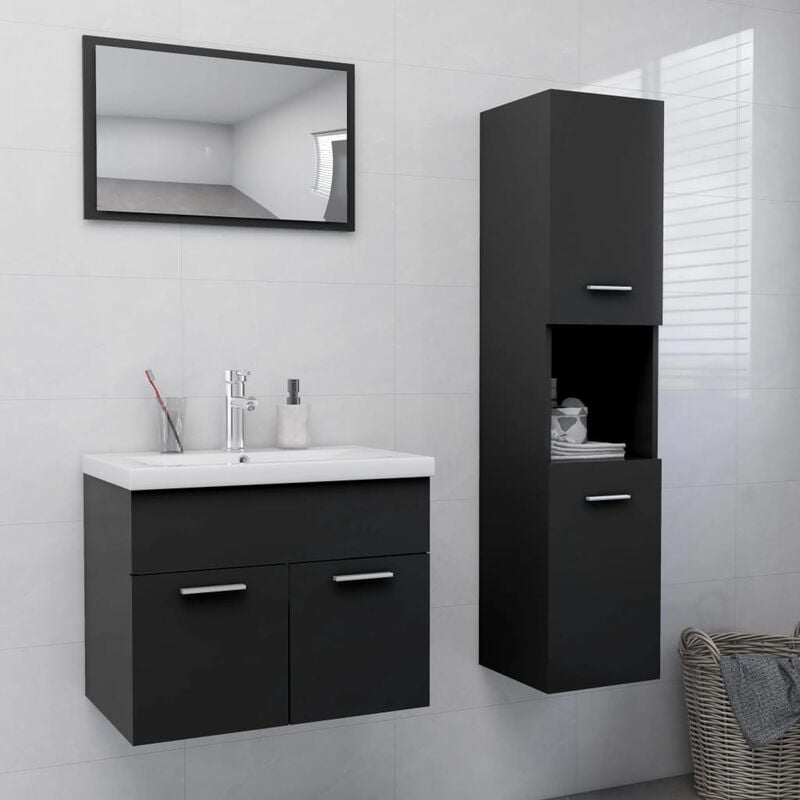 

Conjunto de muebles de bano aglomerado gris