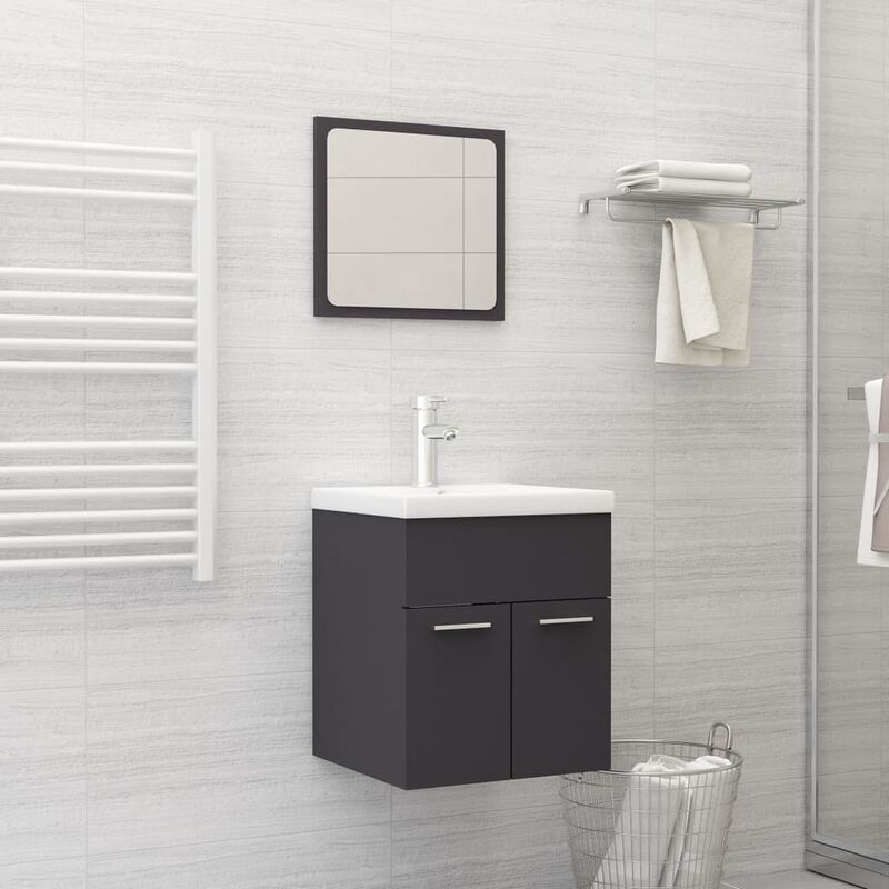 

Conjunto de muebles de baño aglomerado gris