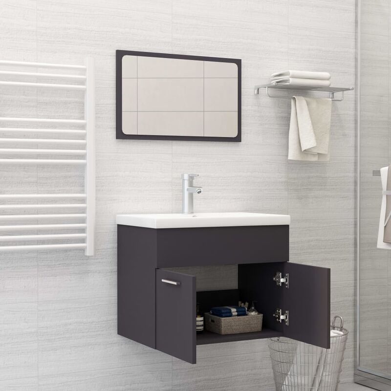 

Conjunto de muebles de baño aglomerado gris