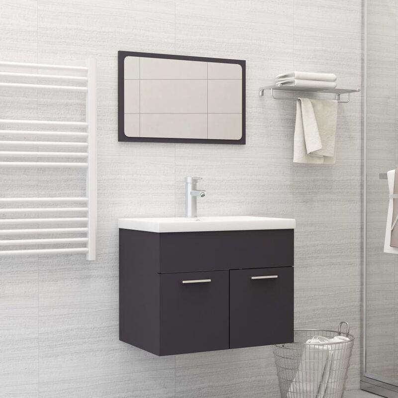 

Conjunto de muebles de baño aglomerado gris