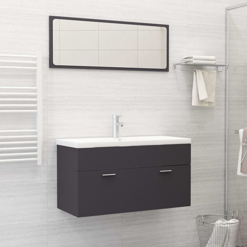 

Conjunto de muebles de baño aglomerado gris