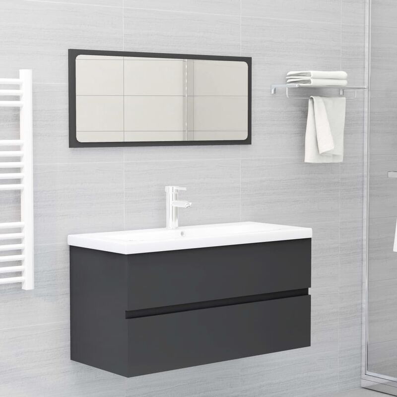 

Conjunto de muebles de baño aglomerado gris