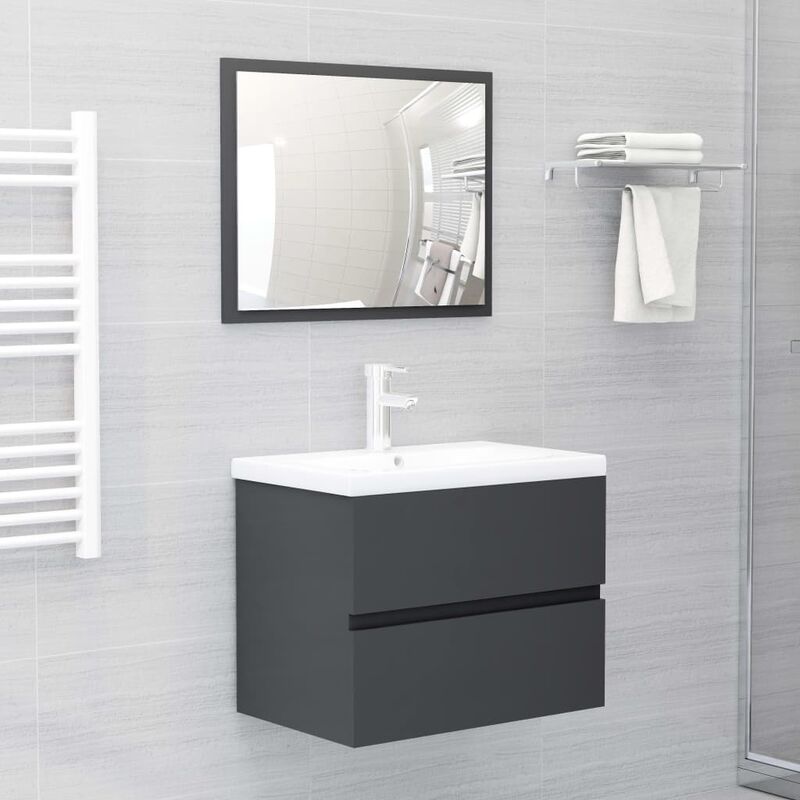 

Conjunto de muebles de baño aglomerado gris