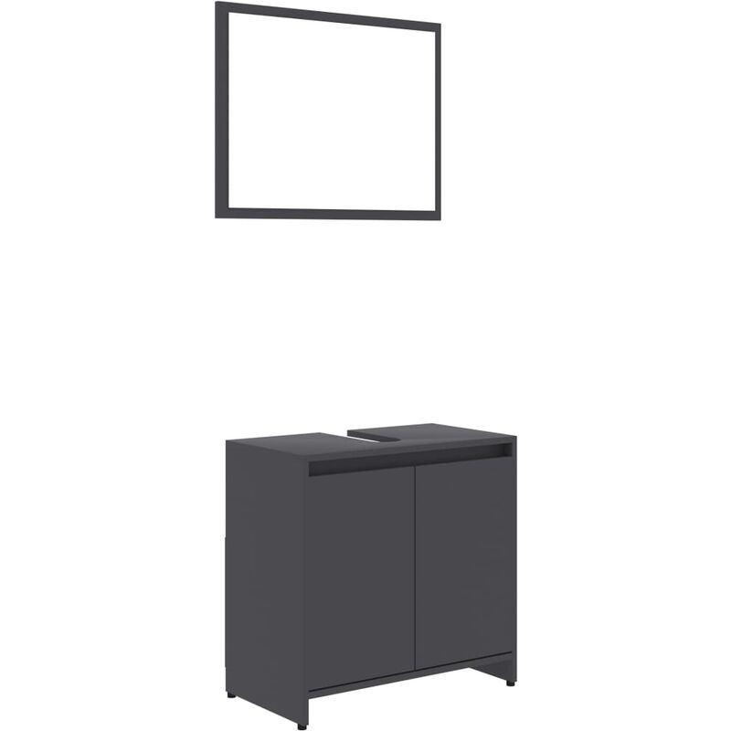 

Conjunto de muebles de baño aglomerado gris - Gris - Vidaxl