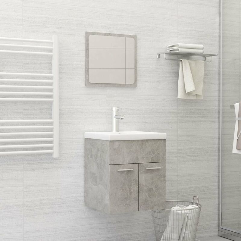

Conjunto de muebles de bano aglomerado gris hormigon