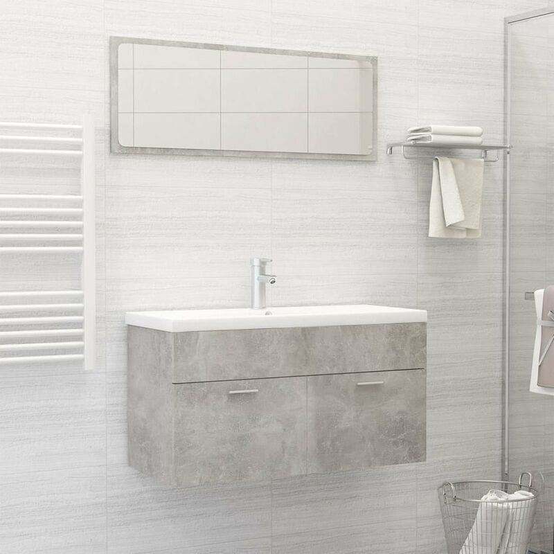 

Conjunto de muebles de bano aglomerado gris hormigon