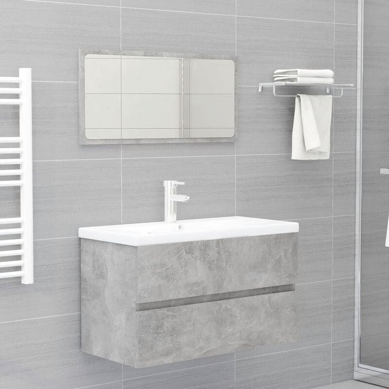 

Conjunto de muebles de bano aglomerado gris hormigon
