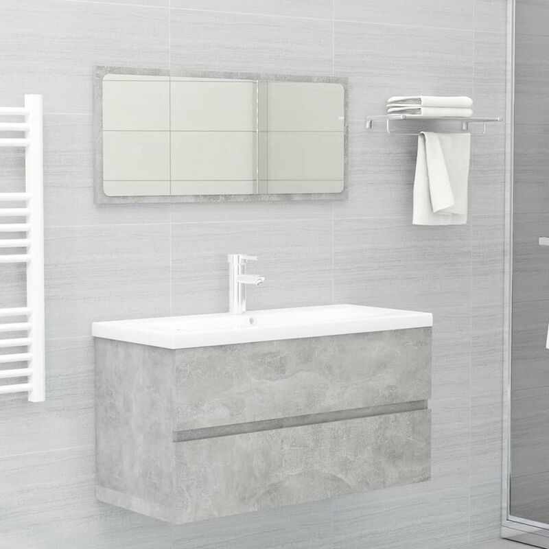 

Conjunto de muebles de bano aglomerado gris hormigon
