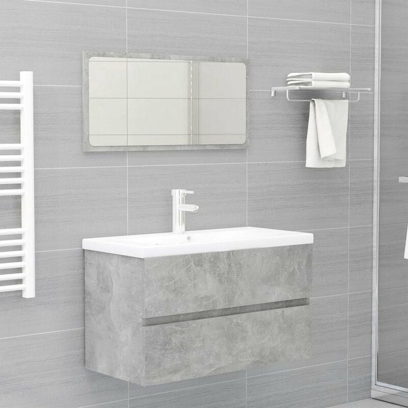 

Conjunto de muebles de bano aglomerado gris hormigon
