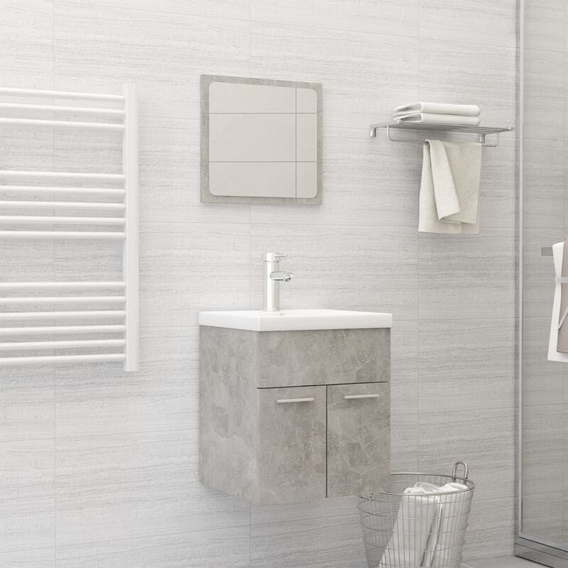 

Conjunto de muebles de baño aglomerado gris hormigón