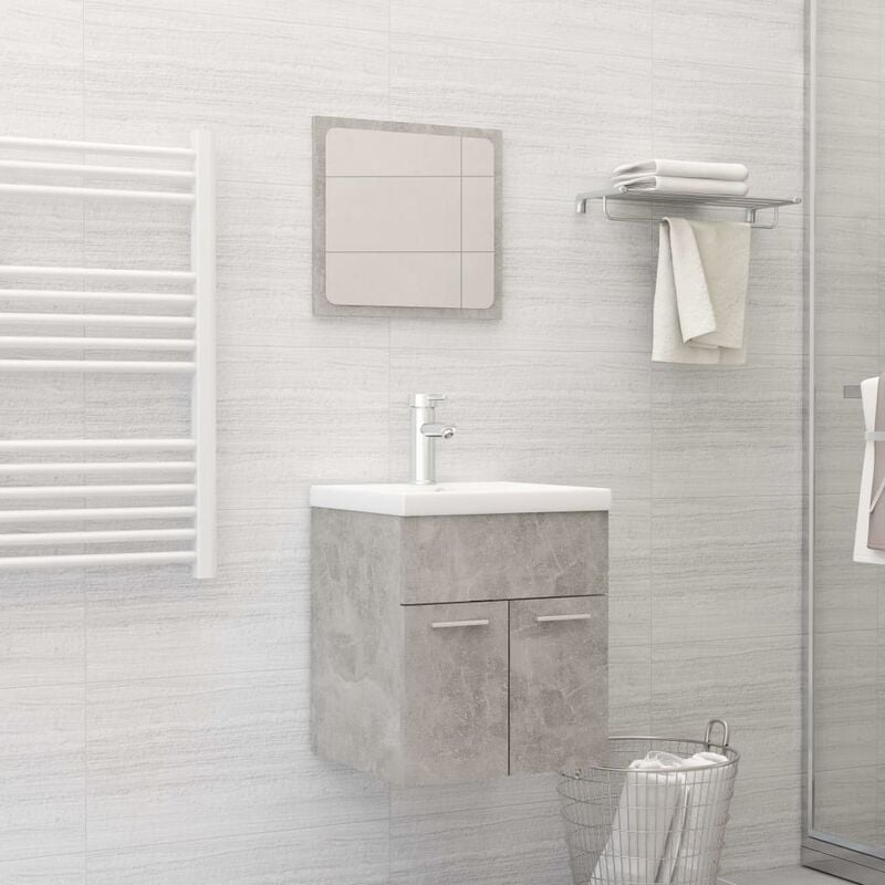 

Conjunto de muebles de baño aglomerado gris hormigón
