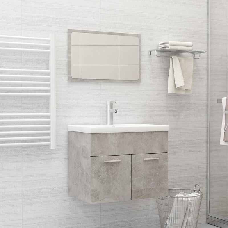 

Conjunto de muebles de baño aglomerado gris hormigón