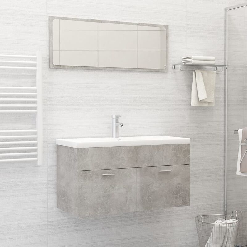 

Conjunto de muebles de baño aglomerado gris hormigón