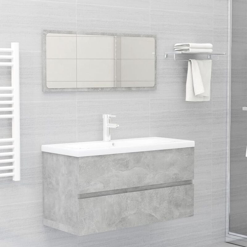 

Conjunto de muebles de baño aglomerado gris hormigón