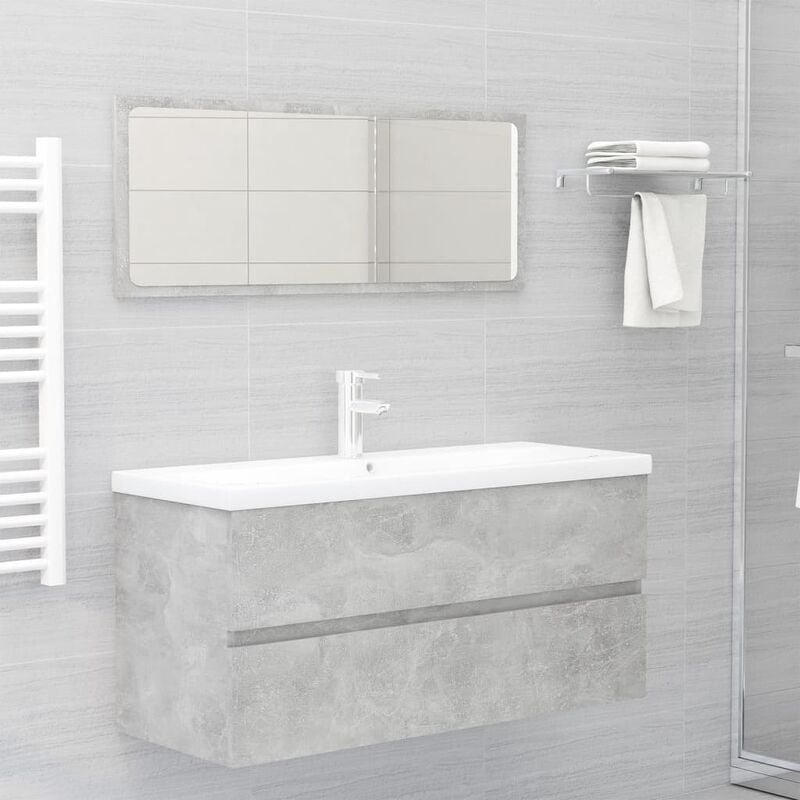 

Conjunto de muebles de baño aglomerado gris hormigón
